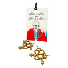 Iris Apfel Estate 2 Personal Snake Serpent Brooch Pin Pair Guaranteed