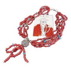 Iris Apfel Estate Personal Koralle Türkis Lapis Lazuli Silber Halskette Tribal