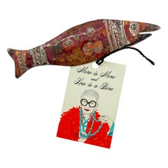 Iris Apfel Estate Personal Enamel Copper Fish Brooch Pin Fabulous! 6 Inches