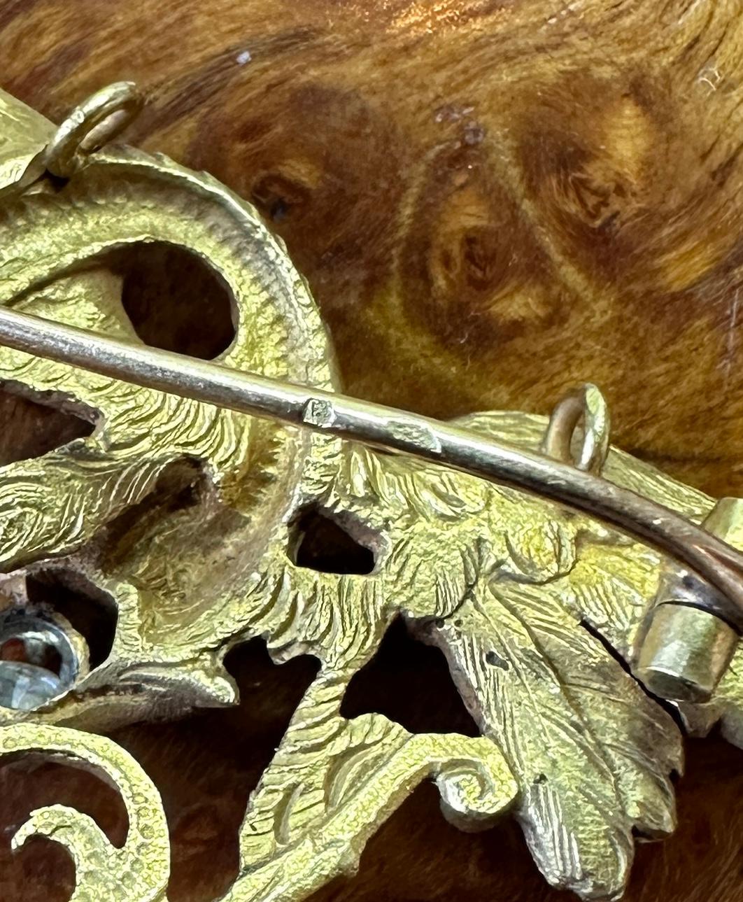 Iris Apfel Estate Personal Griffin Dragon Diamond Pendant Necklace Brooch 18K en venta 6