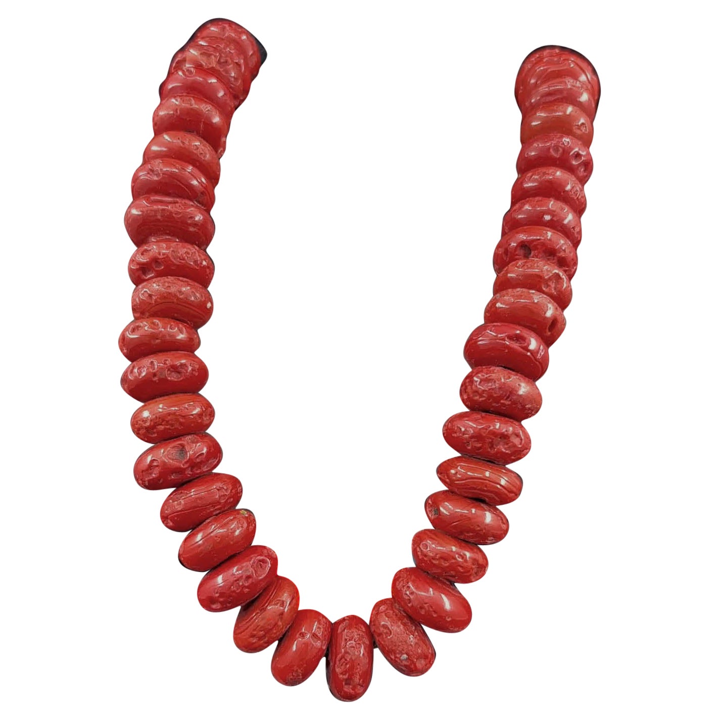 Iris Apfel Estate Personal Monumental Red Coral Necklace Tribal 19 Inches