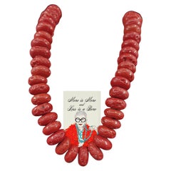 Iris Apfel Estate Personal Monumental Red Coral Necklace Tribal 19 Inches