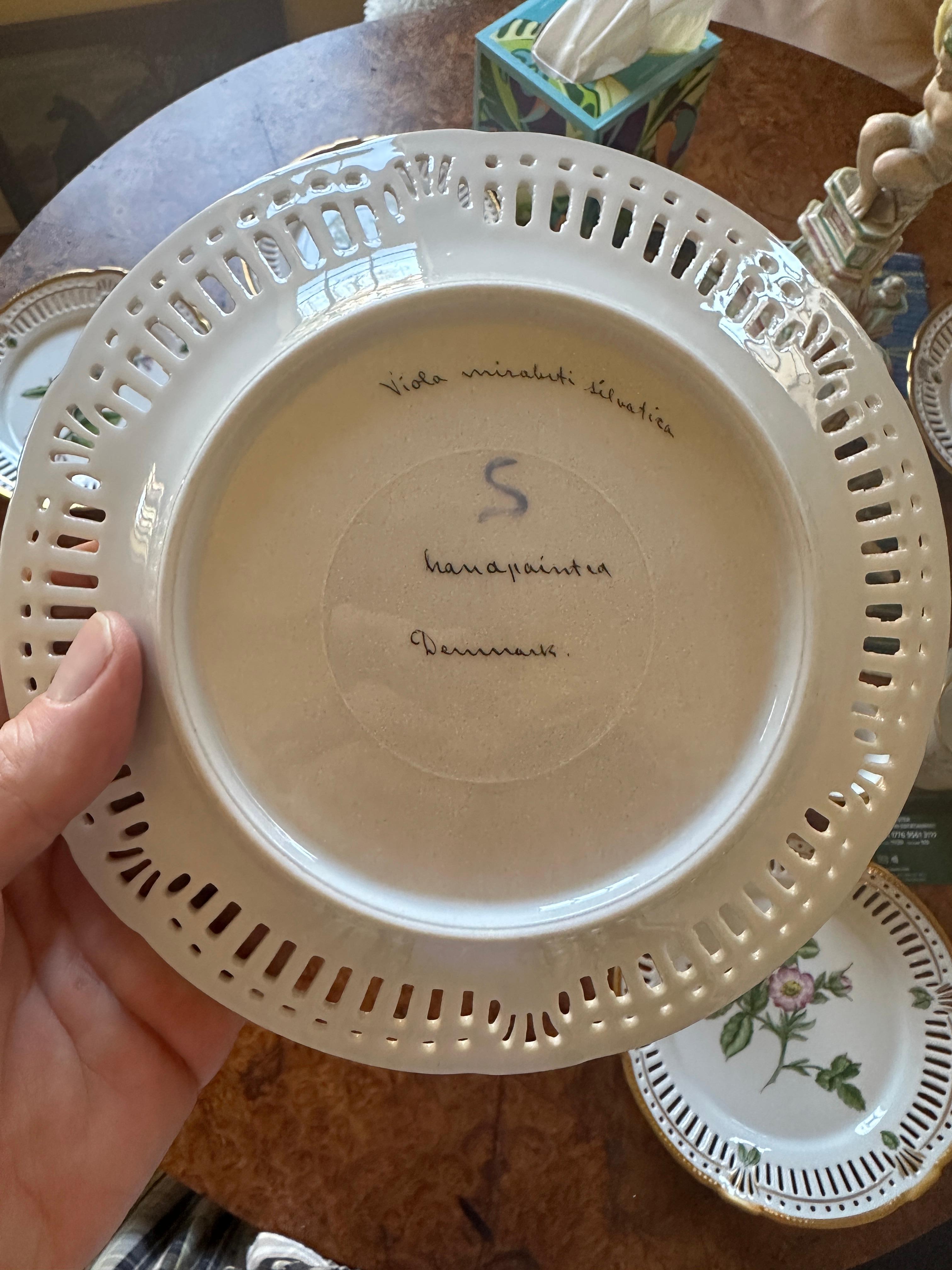 Iris Apfel Estate Personal Teacups And Plates Denmark Hand Painted Wildflowers (Tasses à thé et assiettes personnelles Danemark peintes à la main) en vente 5