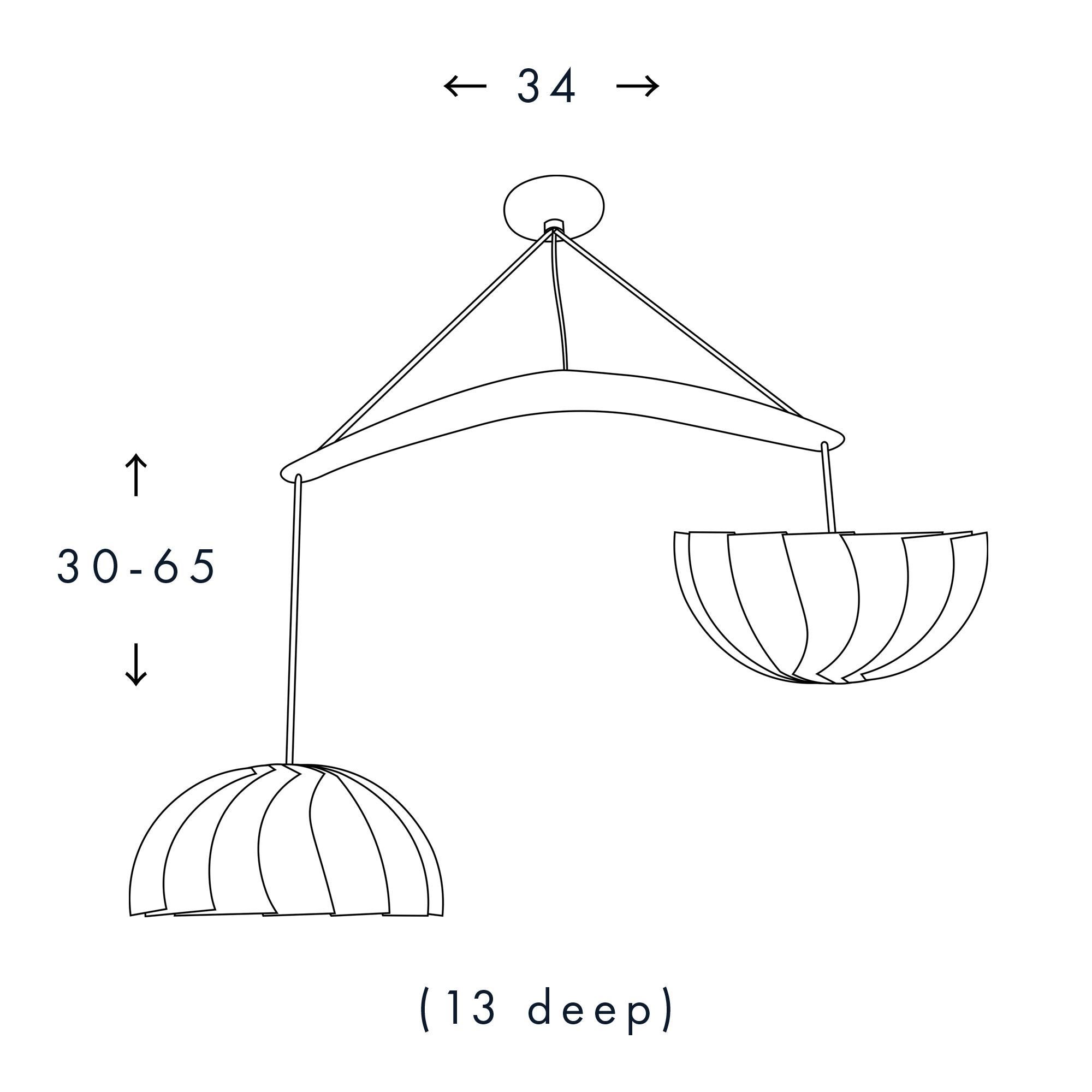 EQUILIBRIO IRIS - Araña moderna de latón  Colgante de dos luces - Iluminación escultórica Latón en venta