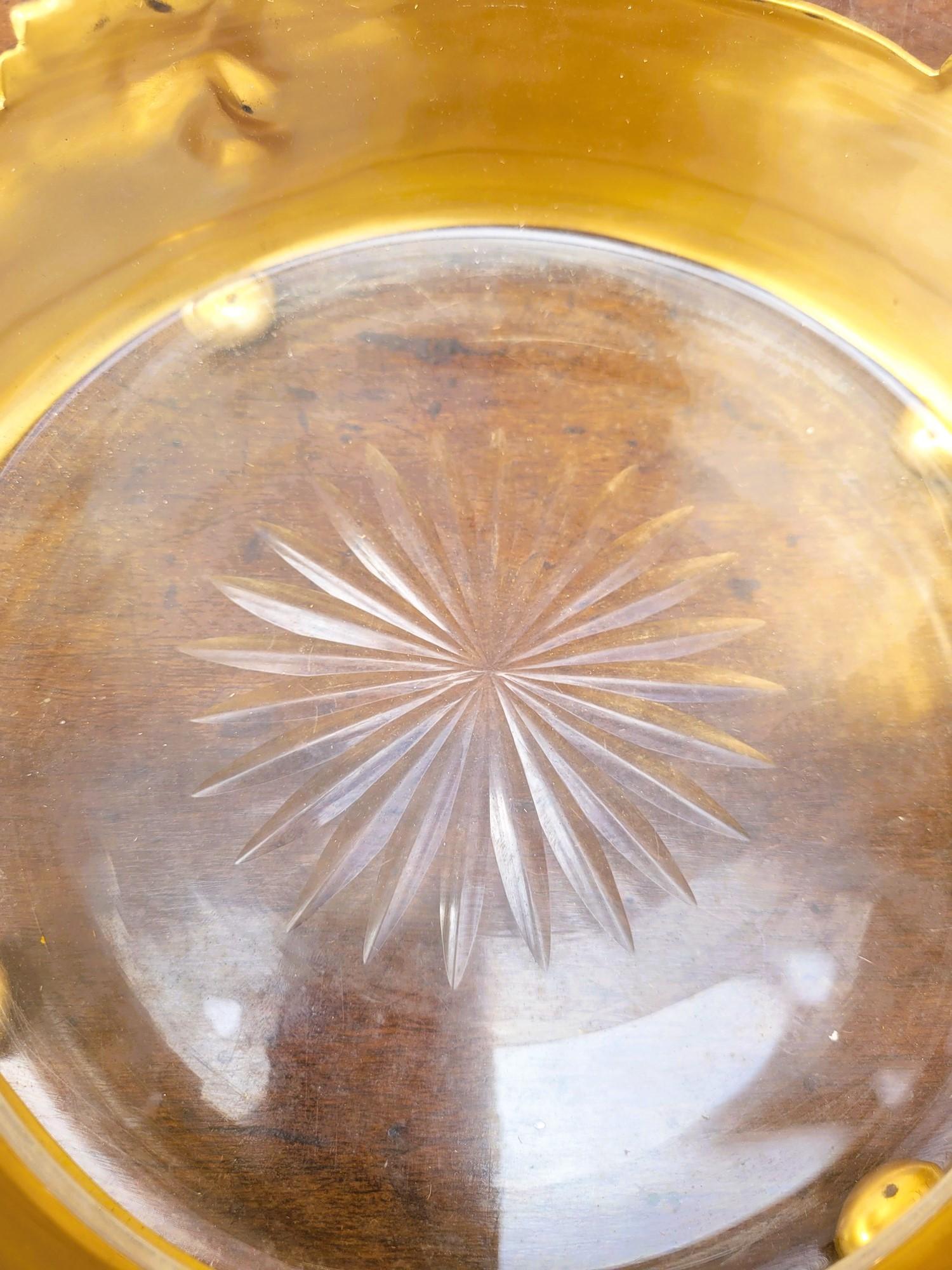 Ciotola Iris, metallo dorato e vetro, Art Nouveau, inizio XX secolo in vendita 4
