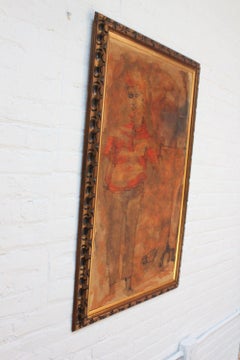 Iris Brody Oil Wash on Masonite Figural Study