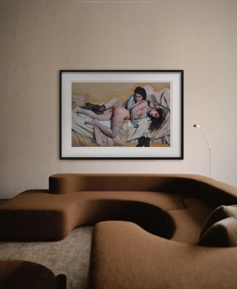 Die Freundinnen und dem Bett - Nude in Body Paint, photographie d'art, 2018 en vente 5