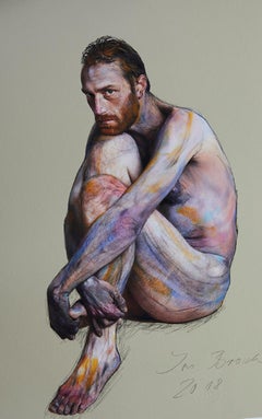 Mann Kauernder, Hommage à Egon Schiele, nu