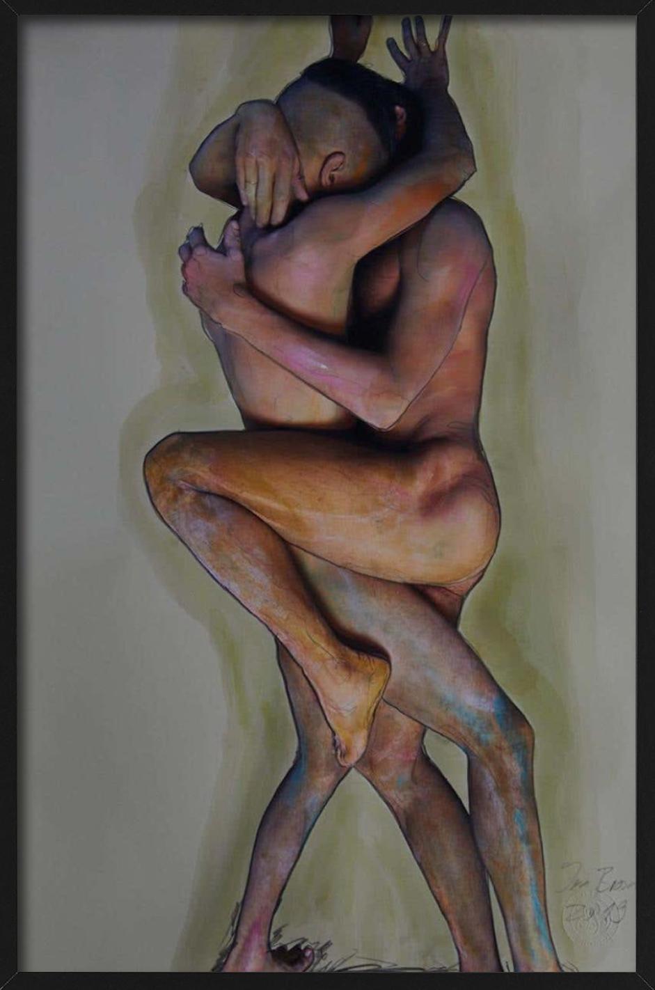 Leidenschaft - Double Nude with Body Paint, Fine Art Photography 2018 For Sale 2