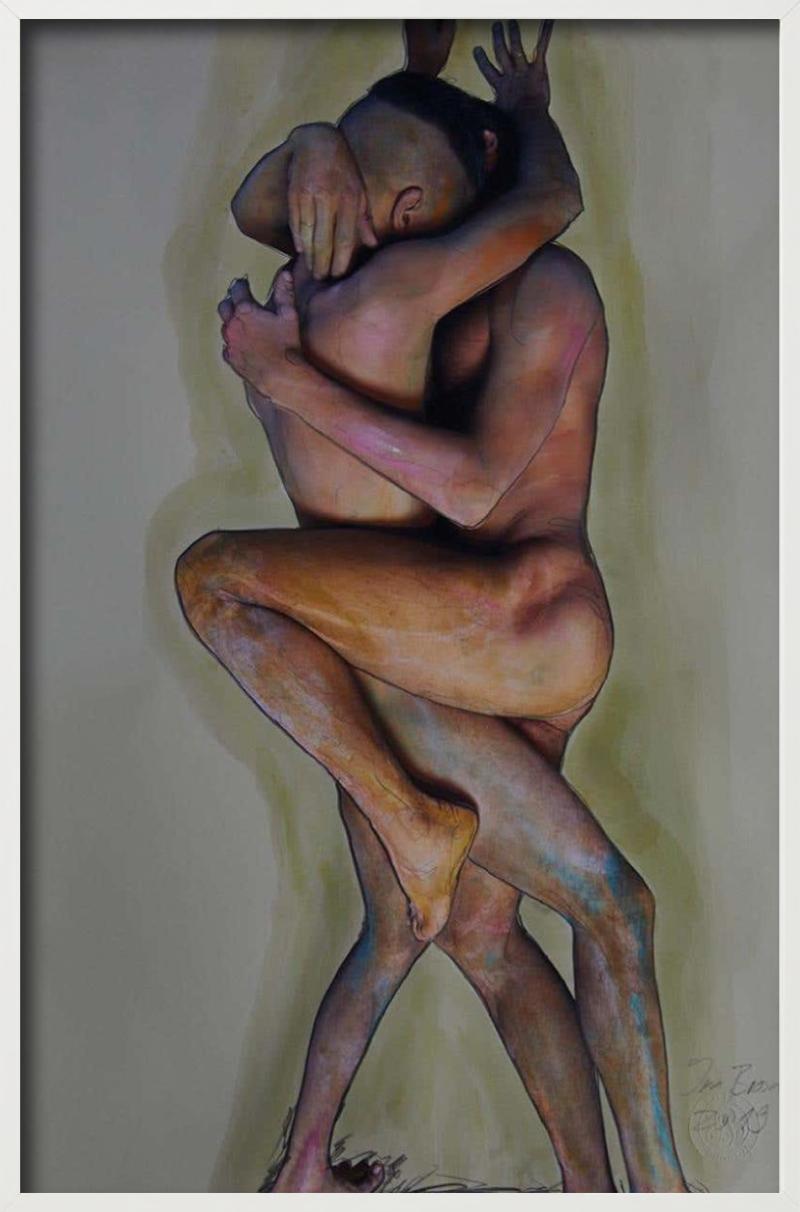 Leidenschaft - Double Nude with Body Paint, Fine Art Photography 2018 For Sale 5