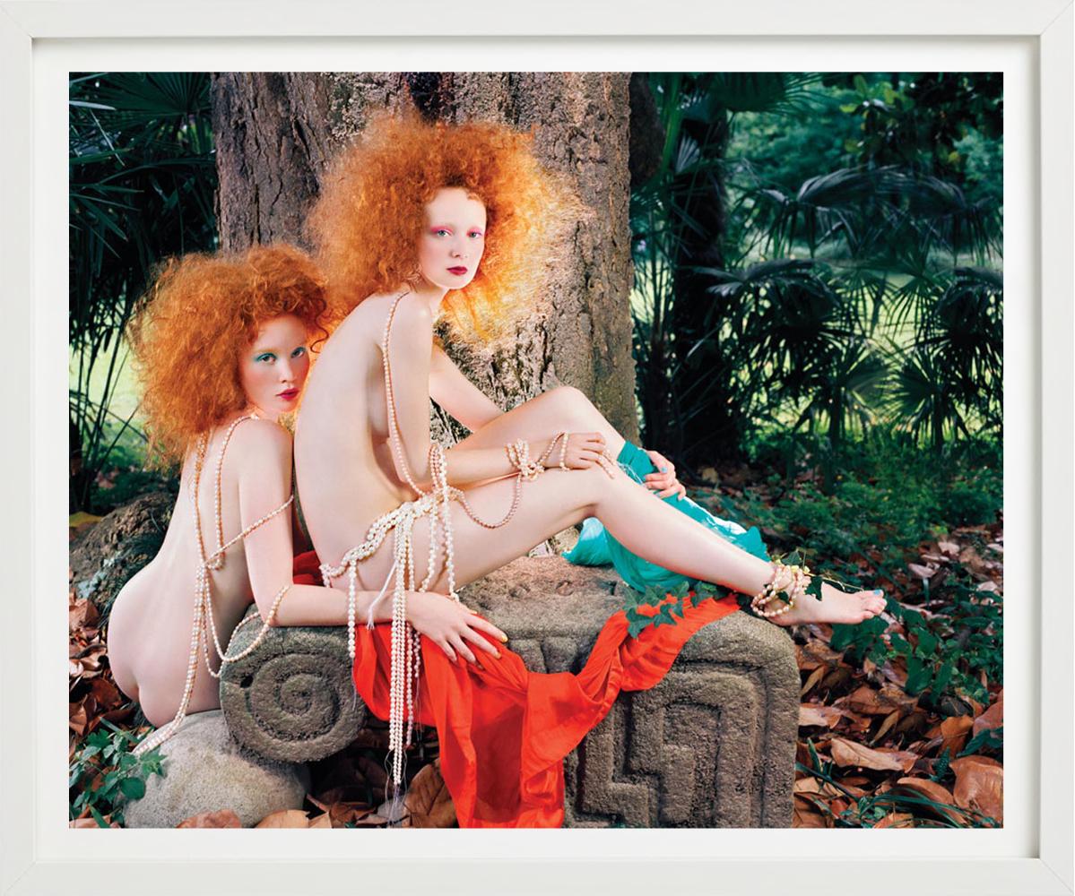 Red Hair #1 - nude double portrait with pearls, fine art photography, 2004 For Sale 1