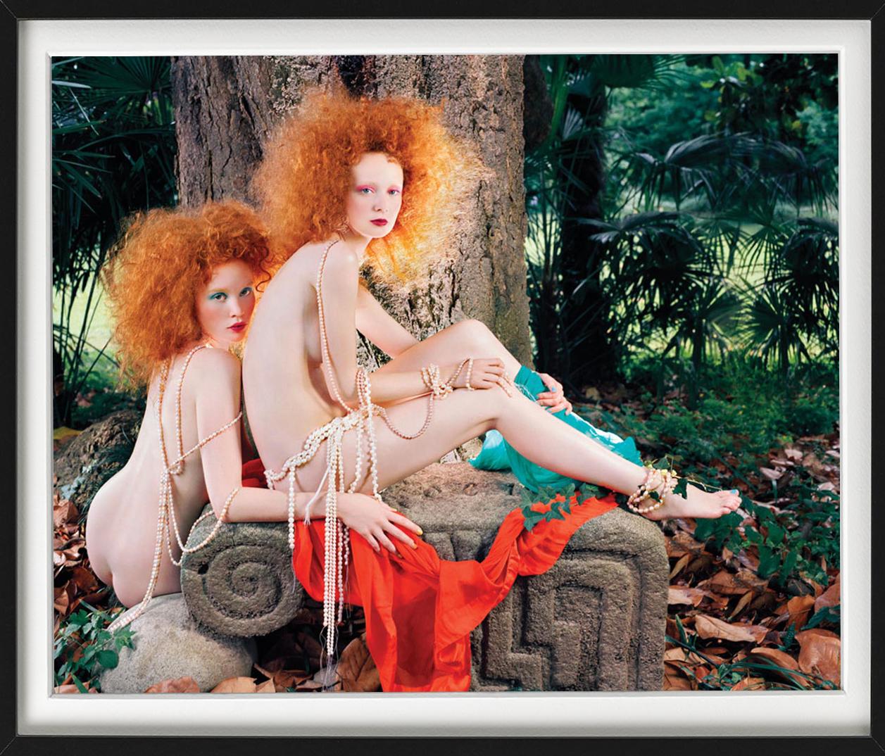 Red Hair #1 - nude double portrait with pearls, fine art photography, 2004 For Sale 2