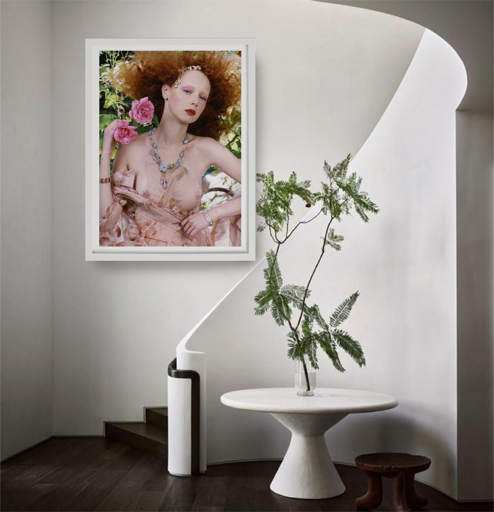 Red Hair #2 - semi nude Portrait with flowers, fine art Photography, 2004 For Sale 3