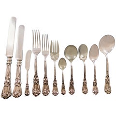 Vintage Iris by Durgin Sterling Silver Flatware Set for 12 Service 143 Pieces Dinner