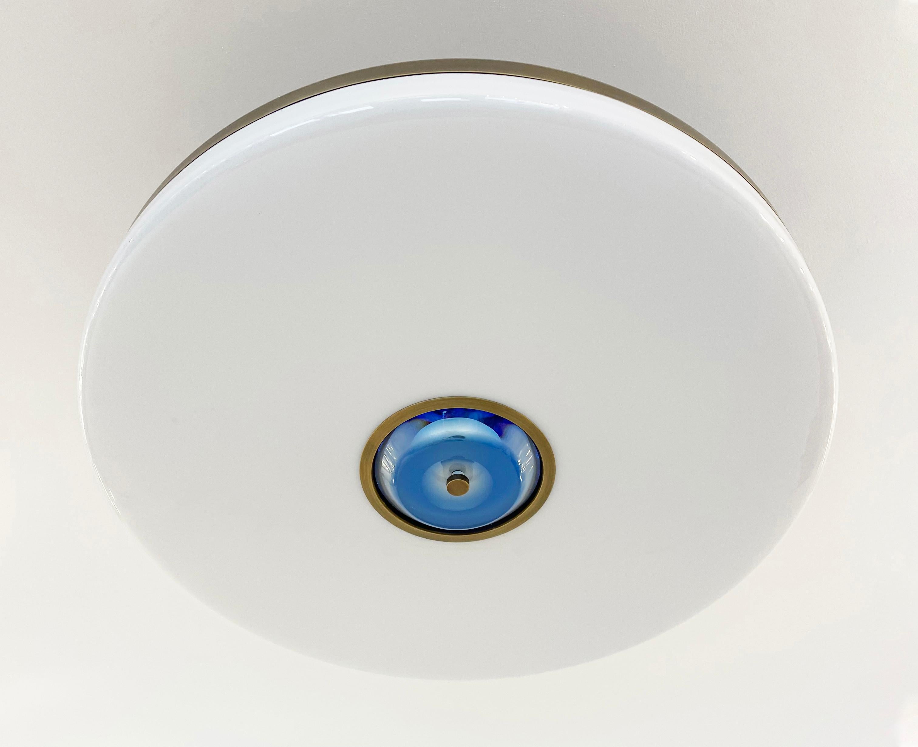 Iris Ceiling Light by Gaspare Asaro-Blue Glass Version For Sale 1