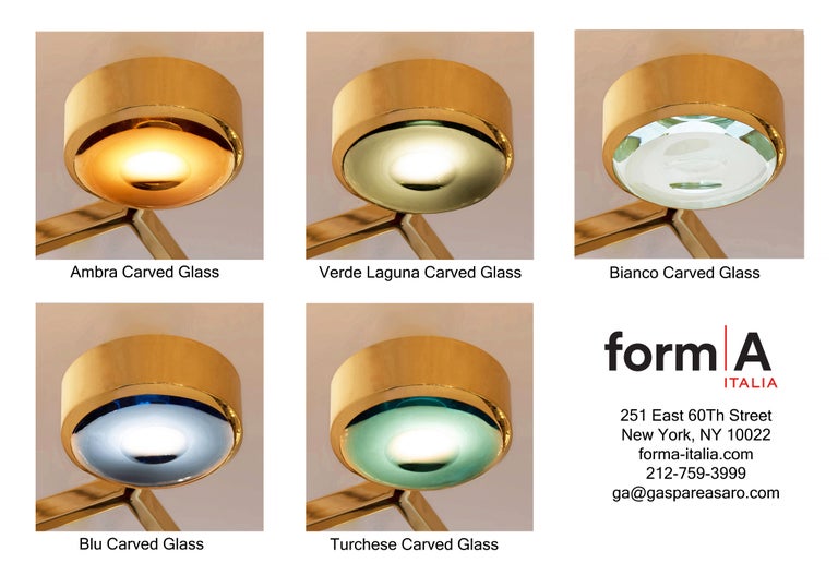 Iris Ceiling Light by Form A-Turquoise Glass Version For Sale 4