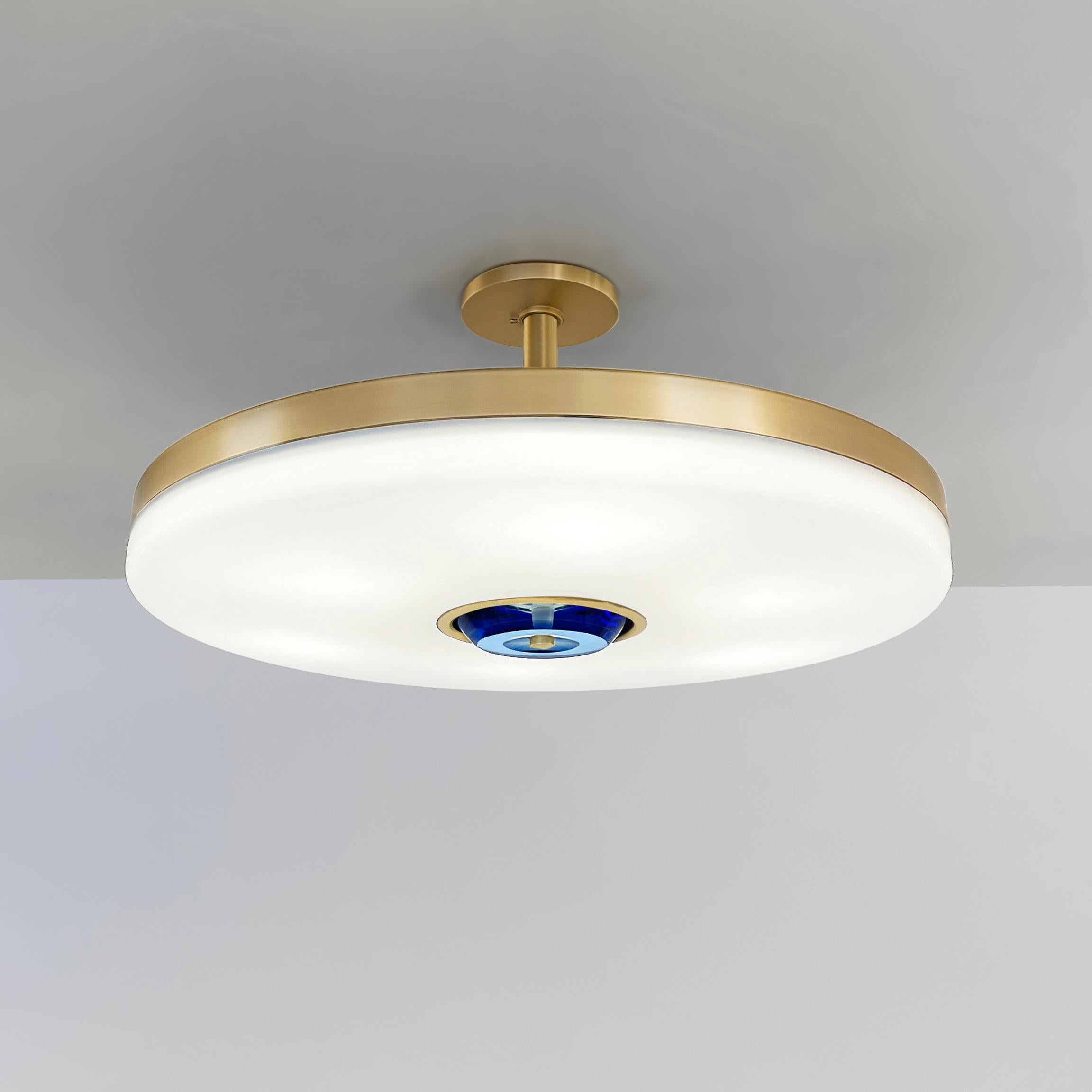 Modern Iris Ceiling Light by Gaspare Asaro - Polished Nickel Finish For Sale
