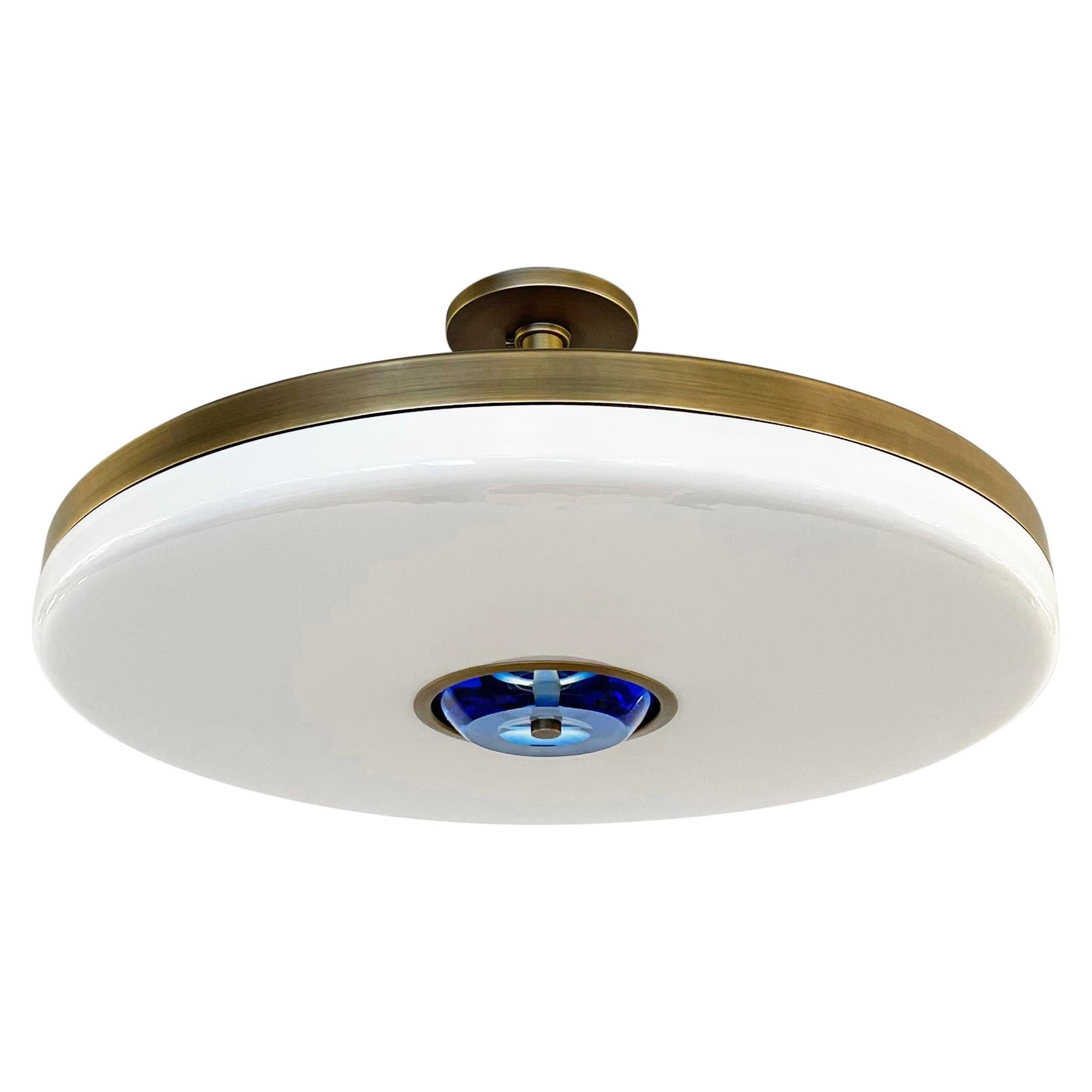 Italian Iris Ceiling Light by Gaspare Asaro-Polished Nickel Finish For Sale
