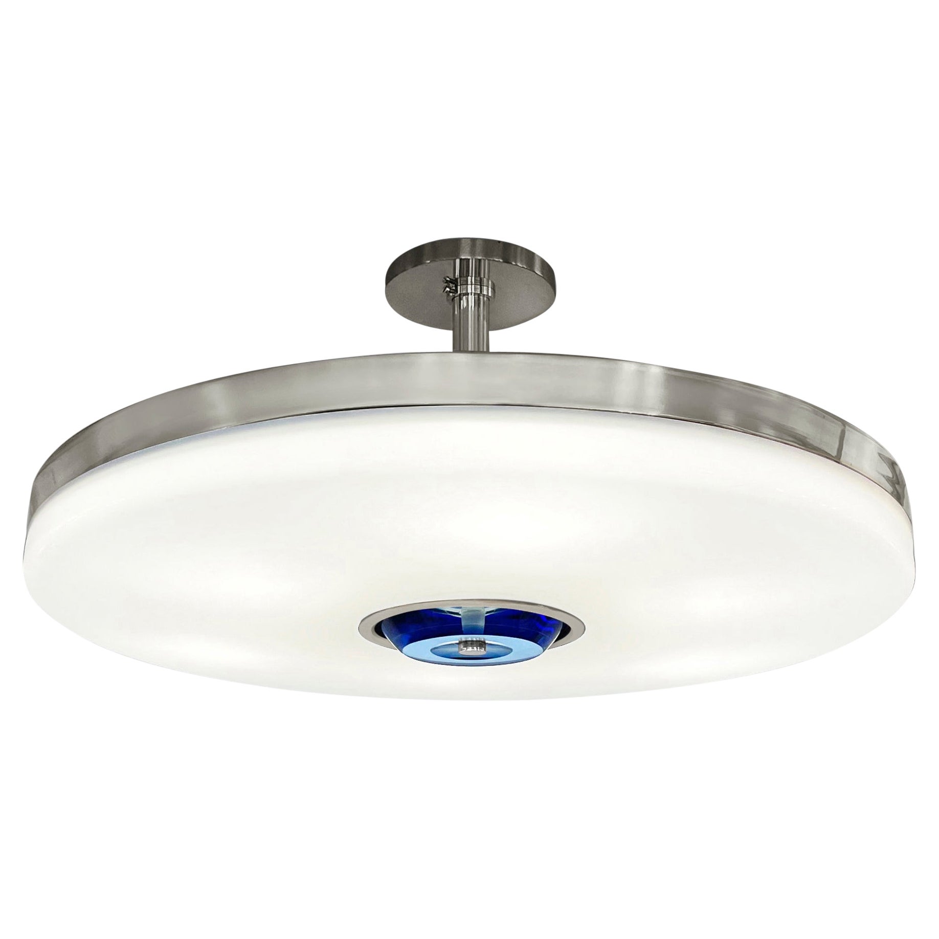 Plafonnier Iris de Gaspare Asaro, finition nickel polie en vente