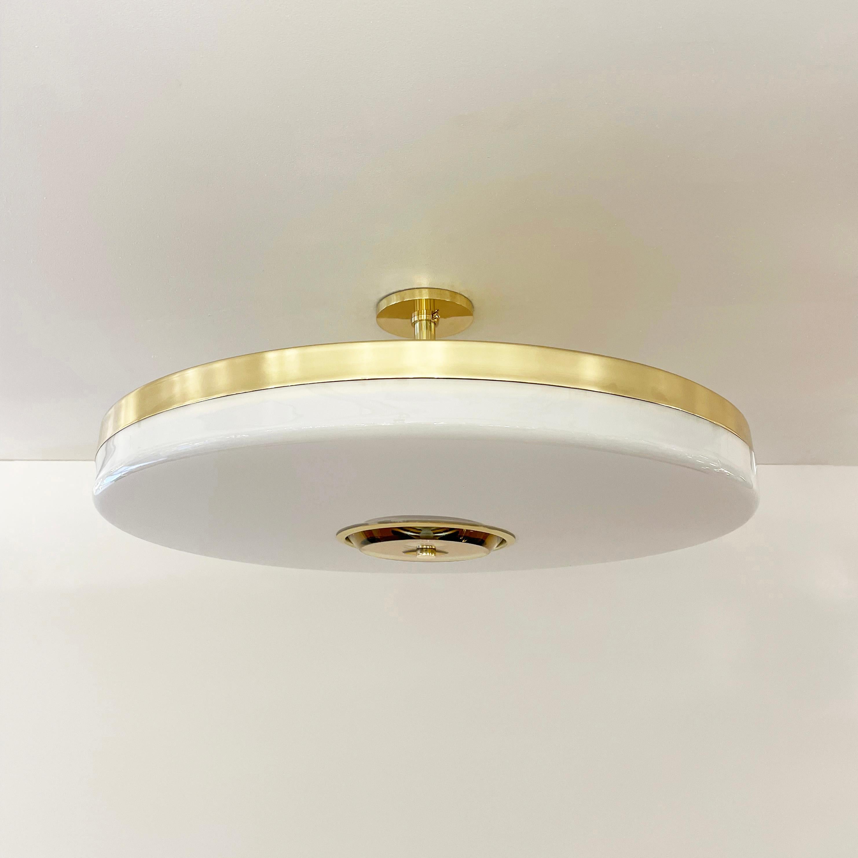 Contemporary Iris Ceiling Light by Gaspare Asaro-Satin Brass Finish For Sale