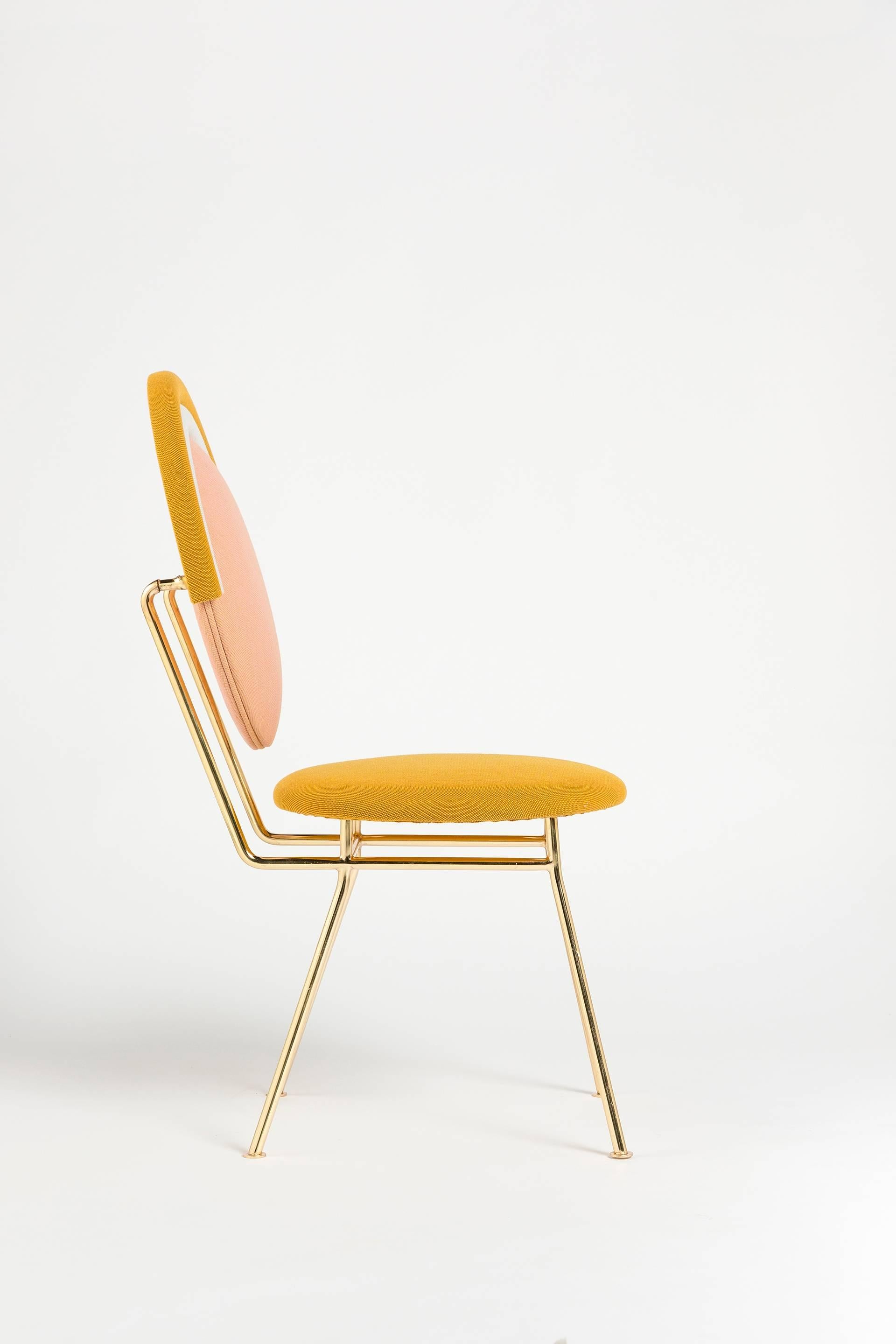 Other Iris Chair with Brass Finished Legs by Merve Kahraman For Sale