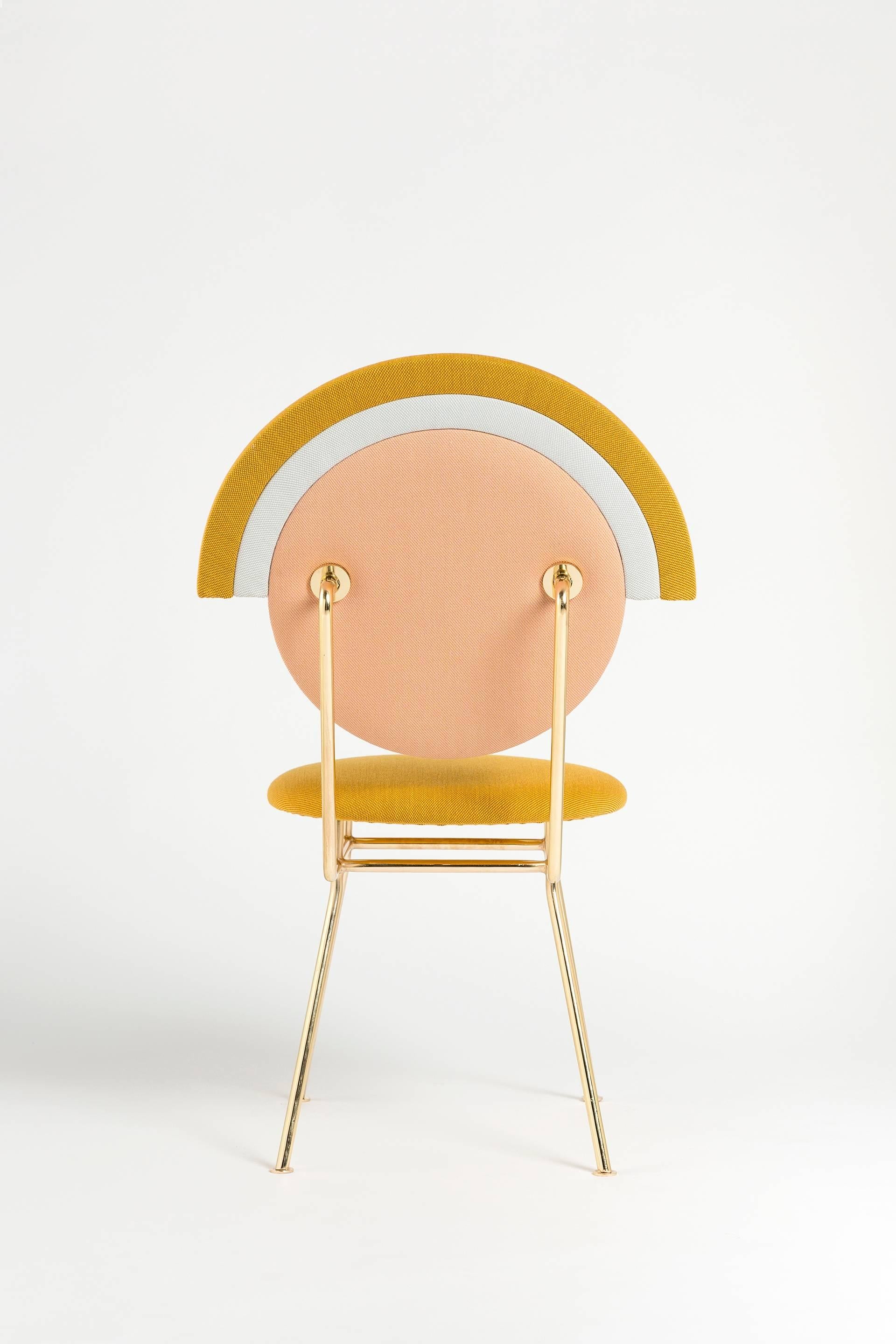 Polished Iris Chair with Brass Finished Legs by Merve Kahraman For Sale