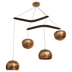 Iris Chandelier: Modern Brass Ceiling Light  Kinetic Lamp