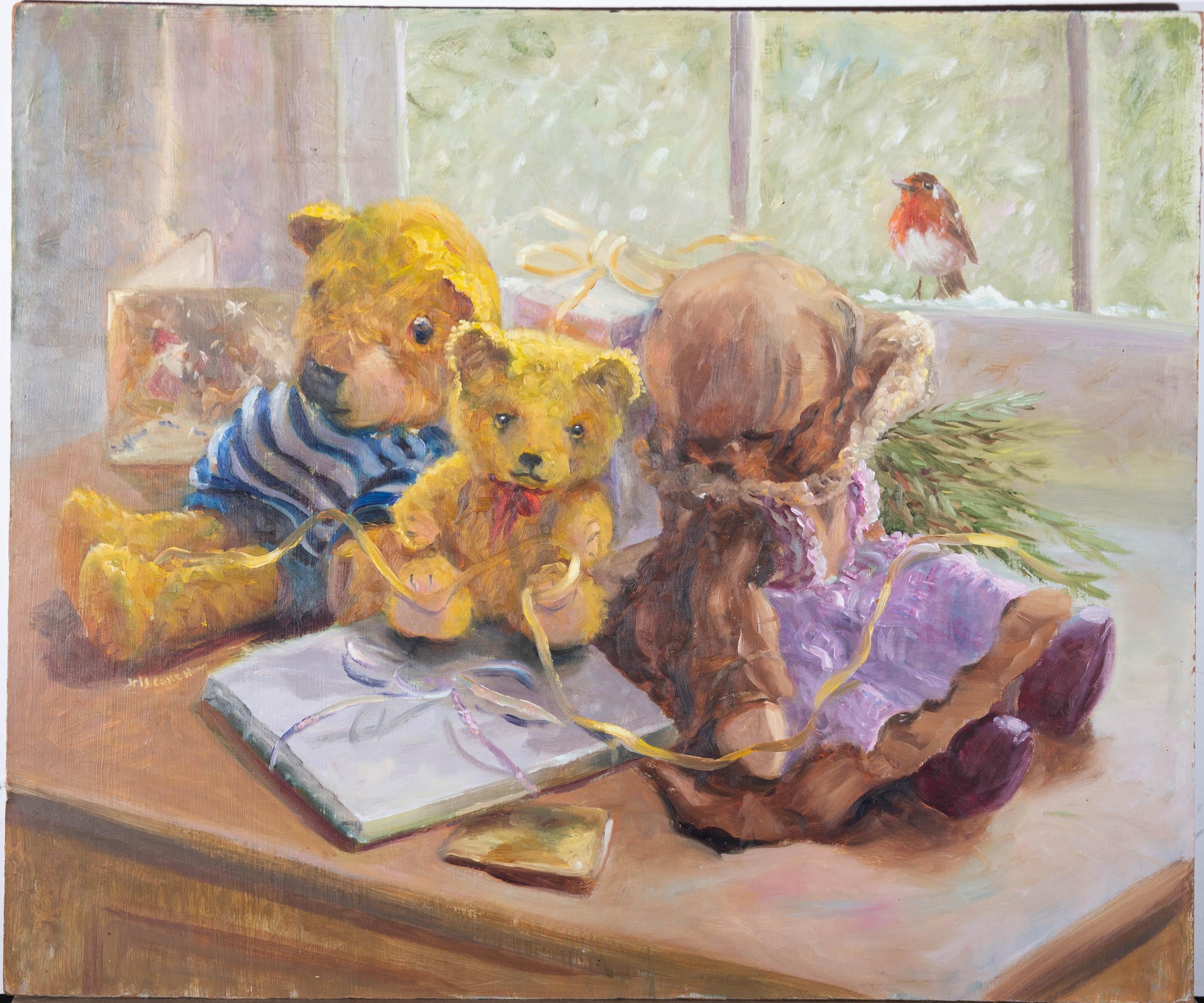 Iris Collett - Huile du XXe siècle, L'ours Favourite Teddy Bear en vente 2