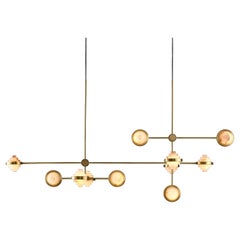 Iris Complex Array Brass and Alabaster Pendant Light by Christopher Boots