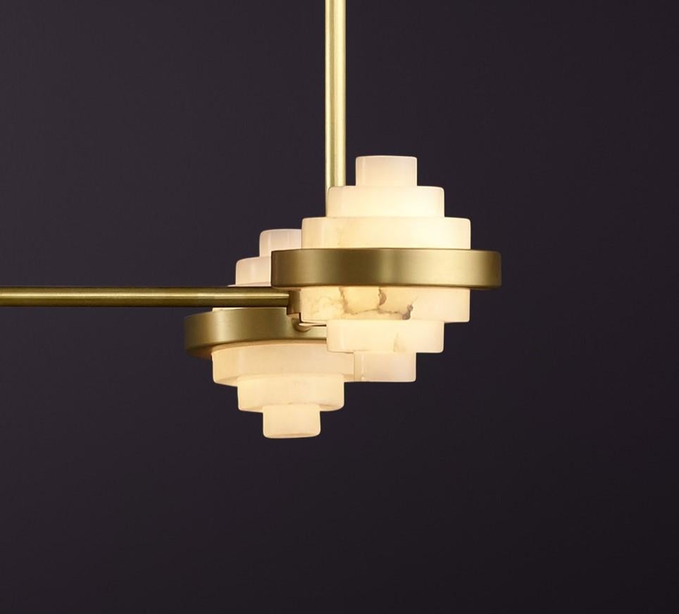 Post-Modern Iris Deca Linear Array Pendant Light by Christopher Boots For Sale