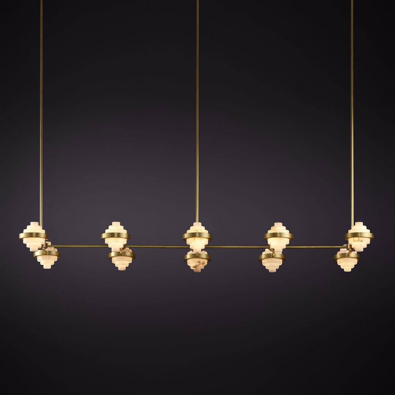 Australian Iris Deca Linear Array Pendant Light by Christopher Boots For Sale