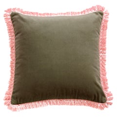 IRIS Dry Green Velvet Deluxe Handmade Decorative Pillow