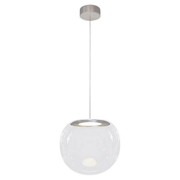 Iris Globe Pendant Lamp 25 cm Clear Steel, Sebastian Scherer NEO/CRAFT For Sale