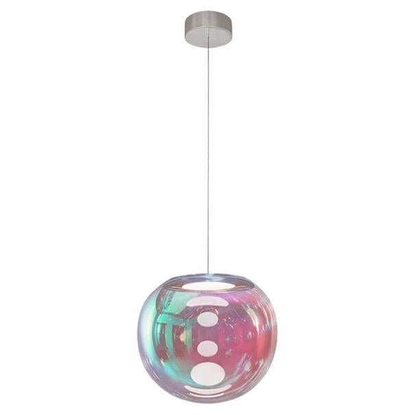 Lampe à suspension Iris Globe 25 cm en acier Cyan Magenta,  Sebastian Scherer Neo/Craft