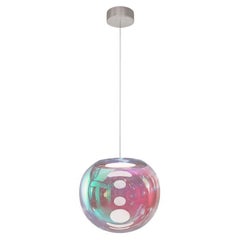 Lampe à suspension Iris Globe 25 cm en acier Cyan Magenta,  Sebastian Scherer Neo/Craft