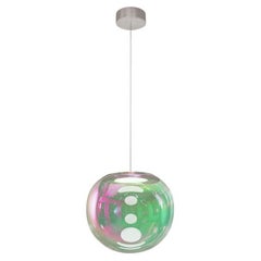 Lampe à suspension Iris Globe 25 cm en acier rose vert et rose,  Sebastian Scherer Neo/Craft