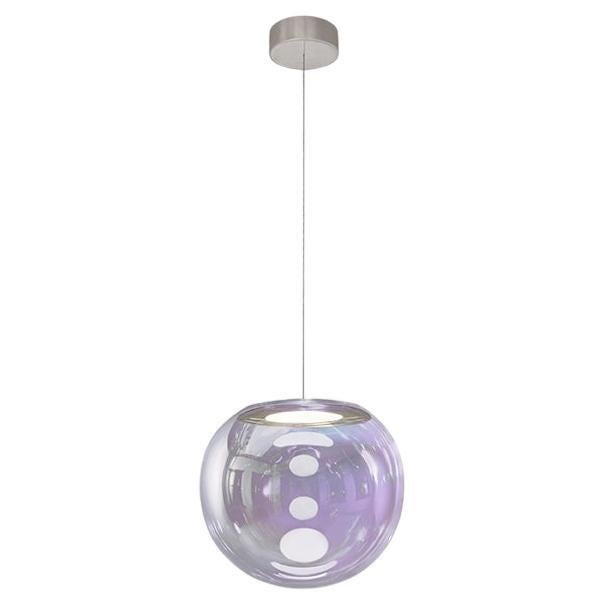 Lampe à suspension Iris Globe 25 cm en acier argenté lilas,  Sebastian Scherer Neo/Craft
