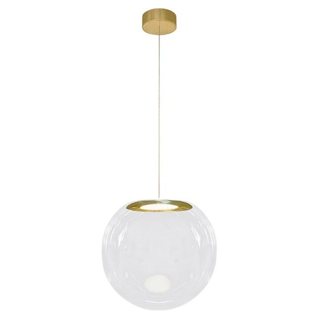  Iris Globe Pendant Lamp 30 cm Clear Brass, Sebastian Scherer NEO/CRAFT For Sale