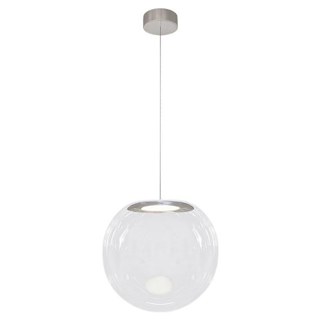  Lampe à suspension Iris Globe 30 cm en acier transparent, Sebastian Scherer NEO/CRAFT en vente