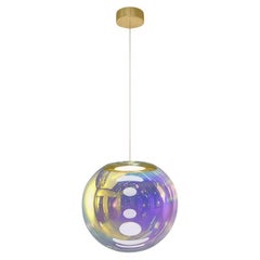 Iris Globe Pendant Lamp 30 cm Gold Indigo Brass,  Sebastian Scherer NEO/CRAFT