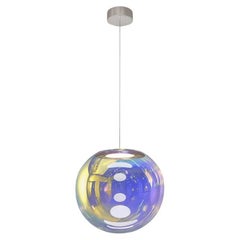 Lampe à suspension Iris Globe 30 cm en acier indigo doré,  Sebastian Scherer Neo/Craft