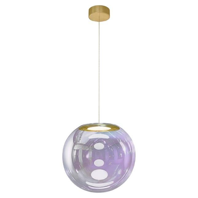 Iris Globe Pendant Lamp 30 cm Silver Lilac Brass,  Sebastian Scherer NEO/CRAFT For Sale