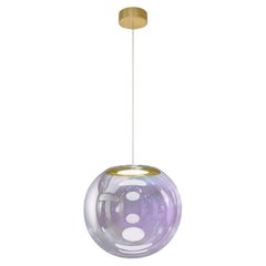 Lampe à suspension Iris Globe 30 cm en laiton argenté lilas,  Sebastian Scherer Neo/Craft