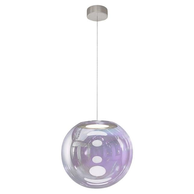 Iris Globe Pendant Lamp 30 cm Silver Lilac Steel,  Sebastian Scherer NEO/CRAFT