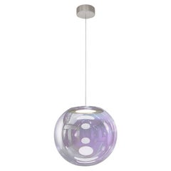 Iris Globe Pendant Lamp 30 cm Silver Lilac Steel,  Sebastian Scherer NEO/CRAFT