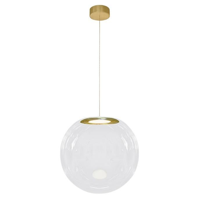  Iris Globe Pendant Lamp 35 cm Clear Brass, Sebastian Scherer NEO/CRAFT For Sale
