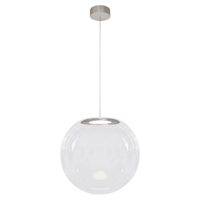  Iris Globe Pendant Lamp 35 cm Clear Steel, Sebastian Scherer NEO/CRAFT For Sale