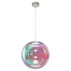 Lampe à suspension Iris Globe 35 cm en acier Cyan Magenta,  Sebastian Scherer Neo/Craft