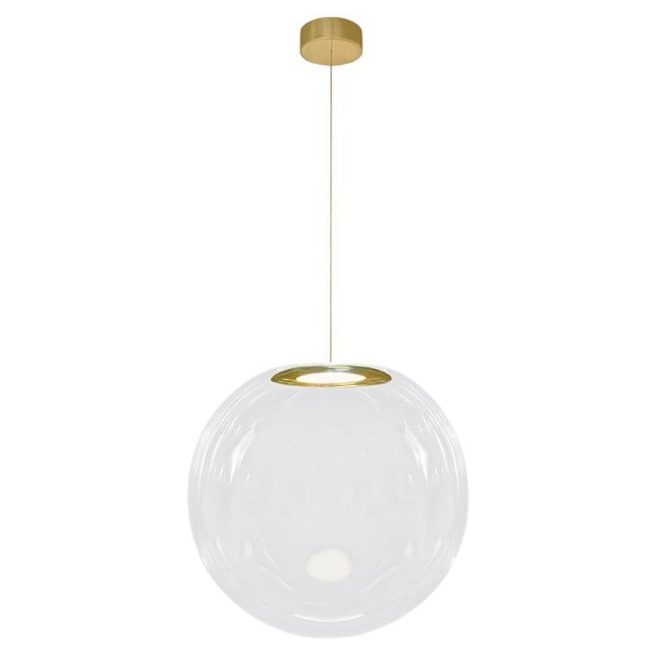  Iris Globe Pendant Lamp 40 cm Clear Brass, Sebastian Scherer NEO/CRAFT For Sale