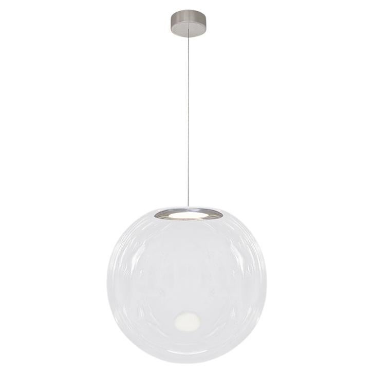  Iris Globe Pendant Lamp 40 cm Clear Steel, Sebastian Scherer NEO/CRAFT For Sale